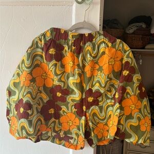 NWT Lucy & Yak Floral Patterned Shorts with Green and Yellow
